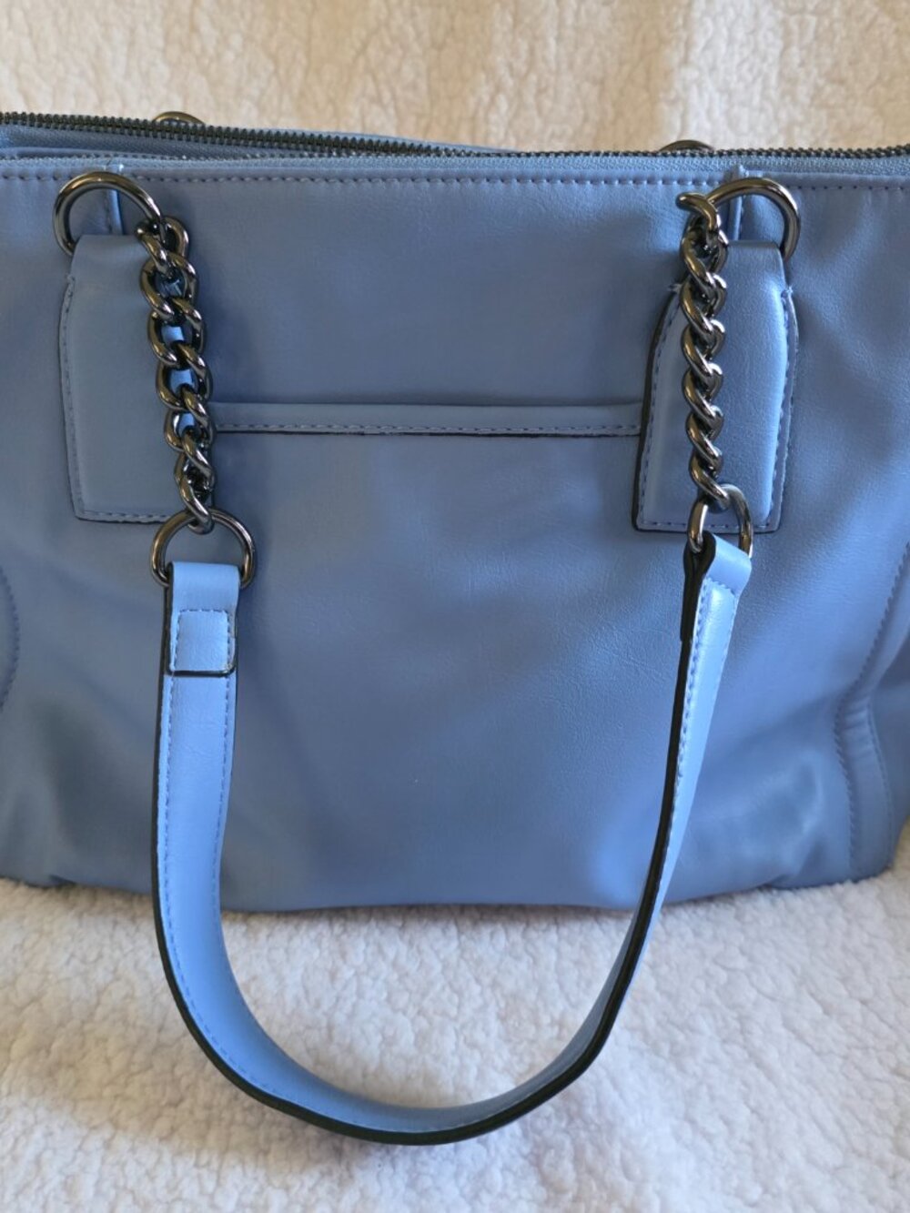 "Simply Vera" Vera Wang Buena Satchel Quilted Blue Purse - Picture 2 of 6